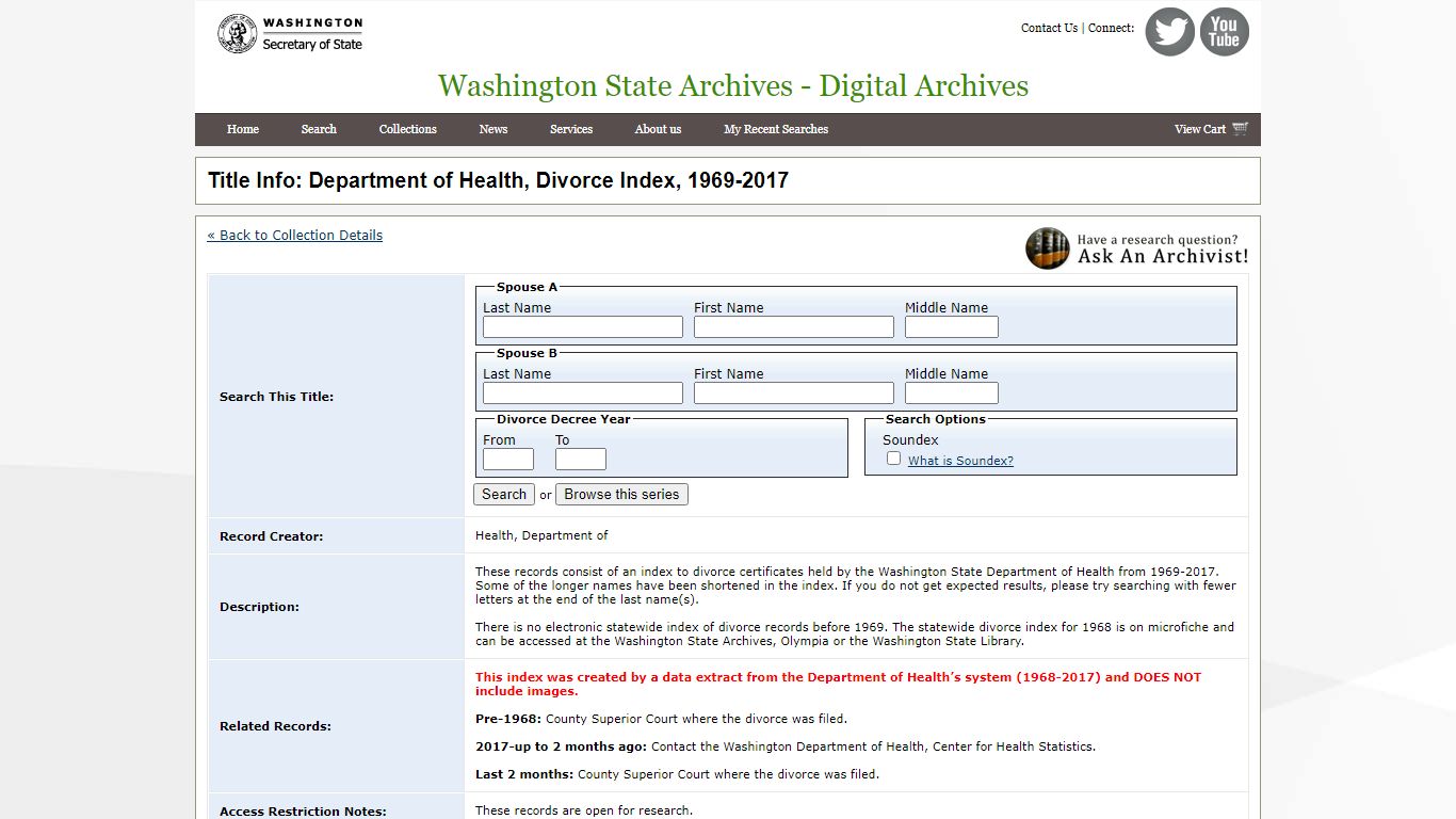 Washington State Archives, Digital Archives - Title Info: Department of ...